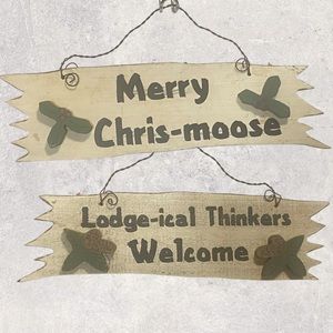 Wooden 2 sided sign Christmas/ cabin decor